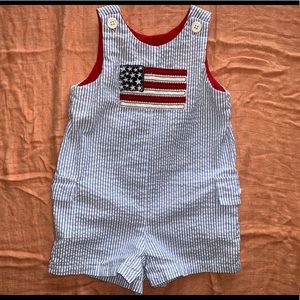 4/$20 Baby boy American flag jumpsuit romper